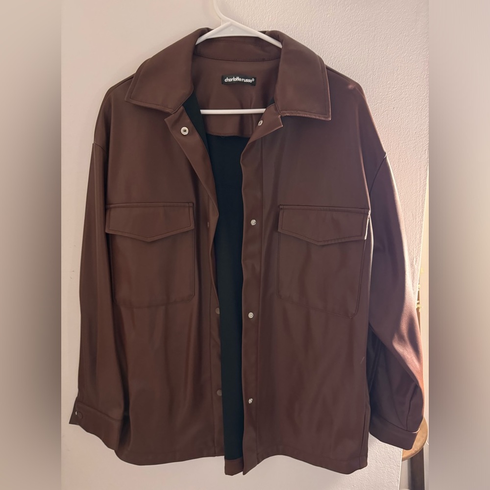 Brown leather jacket